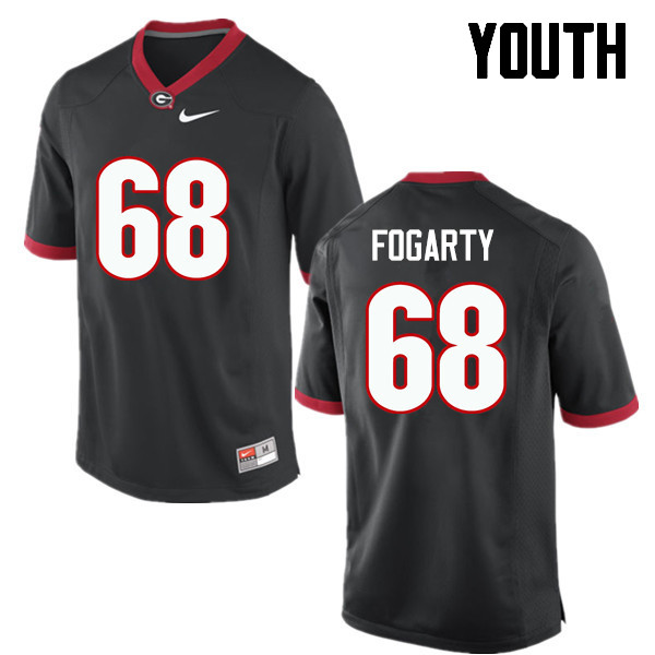 Youth Georgia Bulldogs #68 Sean Fogarty College Football Jerseys-Black - Click Image to Close
